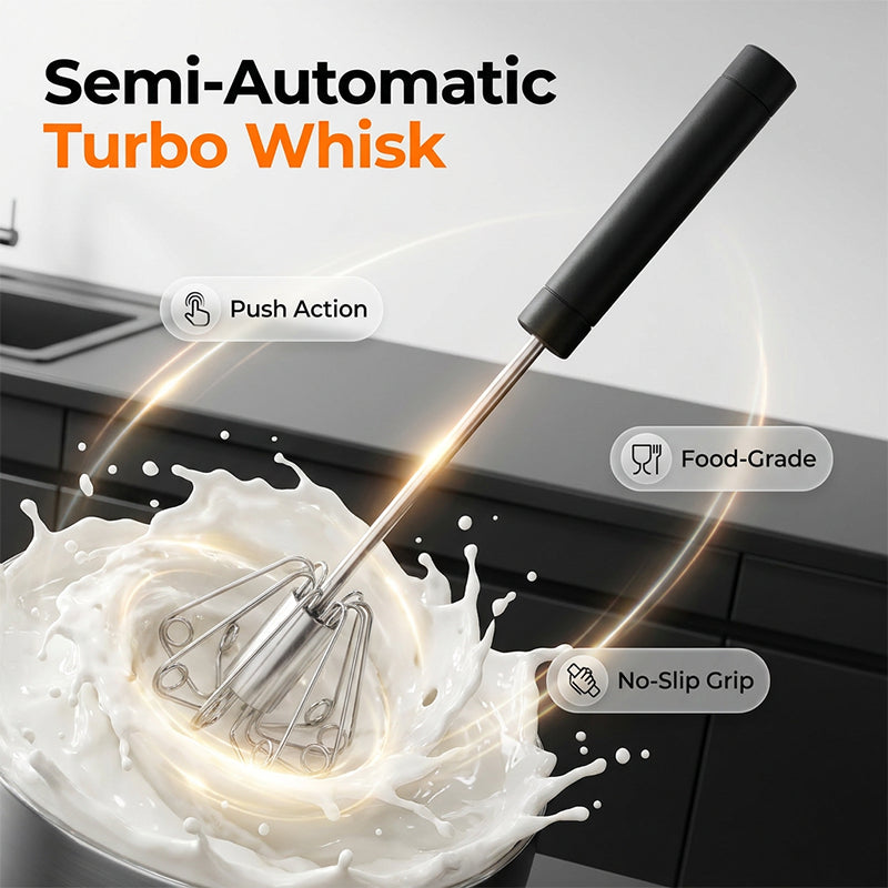 ✨Stainless Steel Semi-Automatic Hand Egg Beater