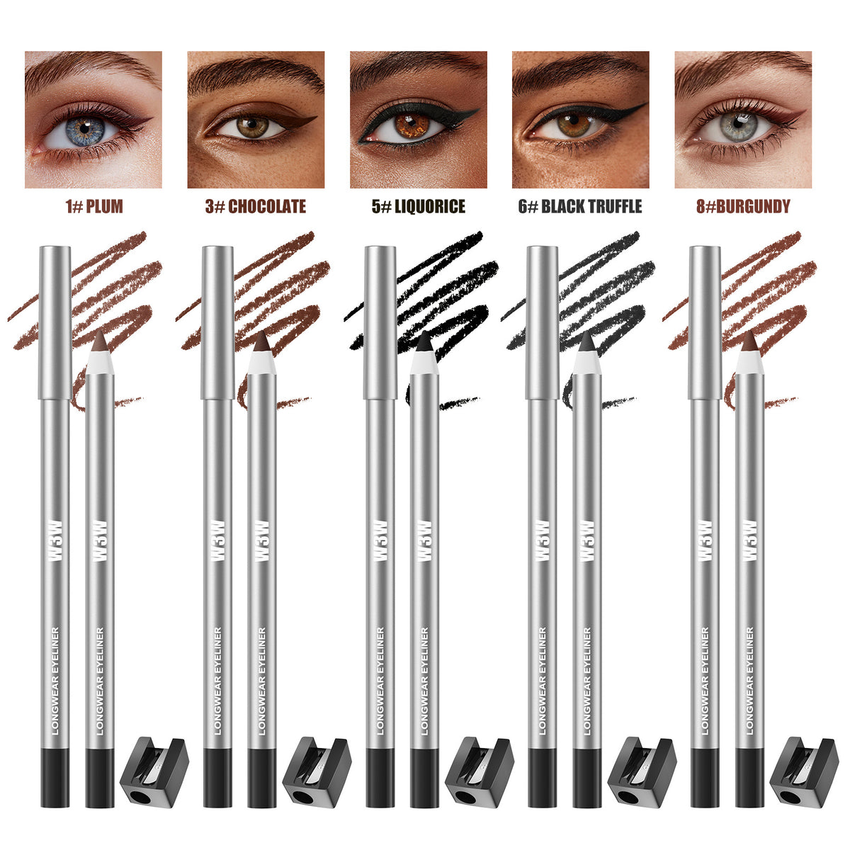 W3W Colored Eyeliner Gel Pen‑Waterproof Sweatproof Smudge‑Proof Long Lasting