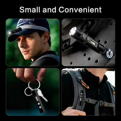 🔧K2 Mini Keychain EDC Flashlight | 500LM USB‑C Torch with Emergency Fire Starter & Window Breaker