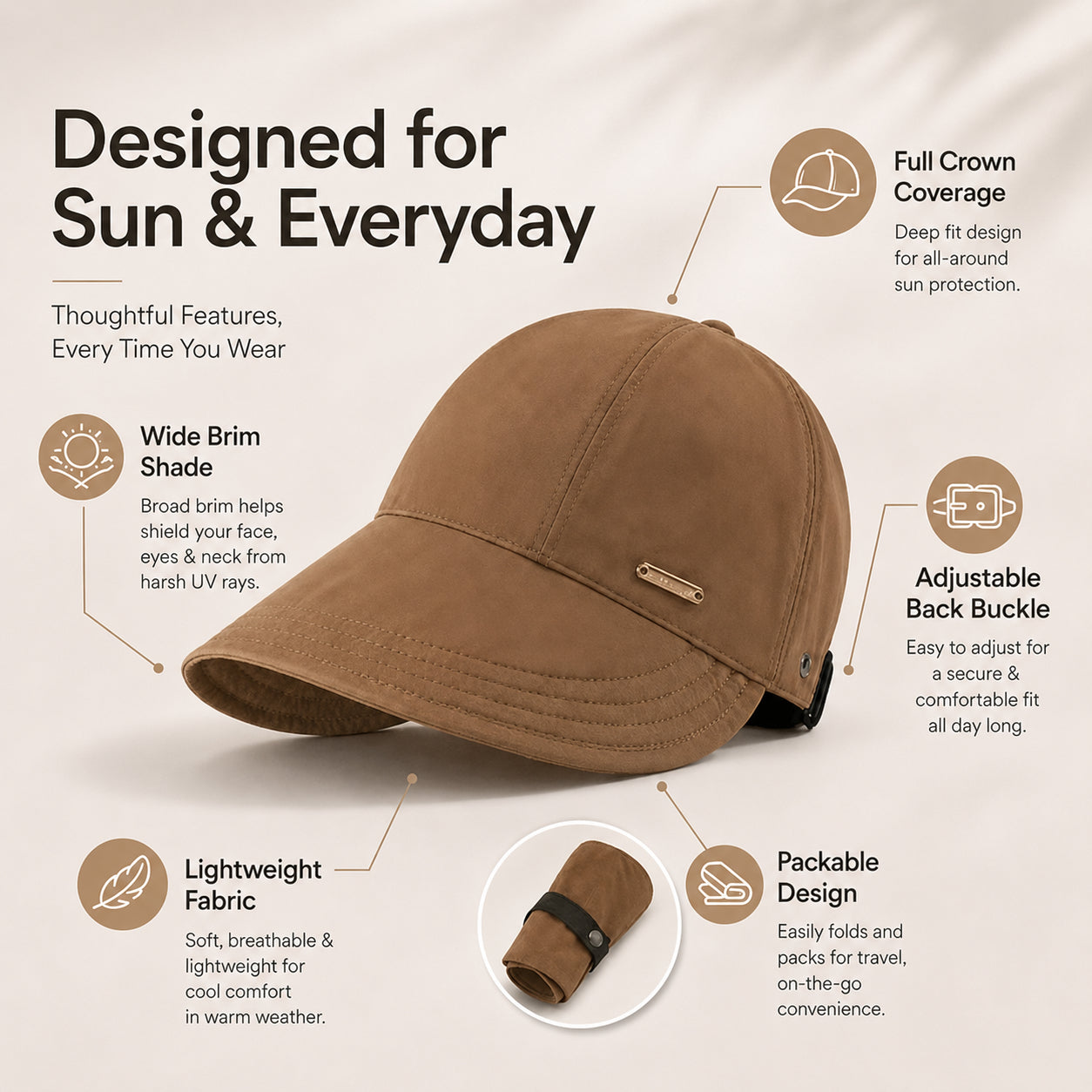 Women's Wide Brim Sun Visor Hat