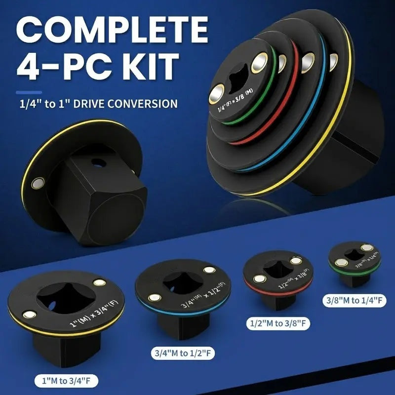 4PCS Low Profile Socket Adapter Set – The Ultimate Tool Upgrade For Tight Spaces