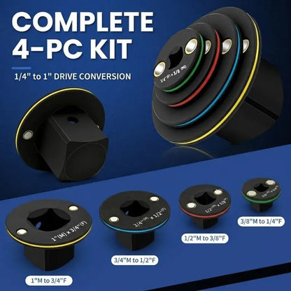 4PCS Low Profile Socket Adapter Set – The Ultimate Tool Upgrade For Tight Spaces