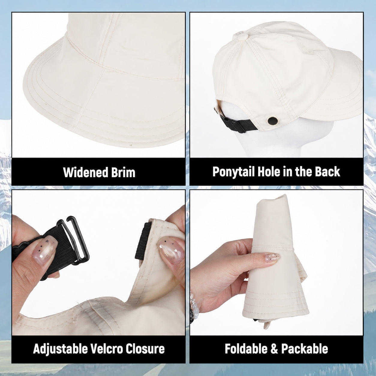 Women's Wide Brim Sun Visor Hat