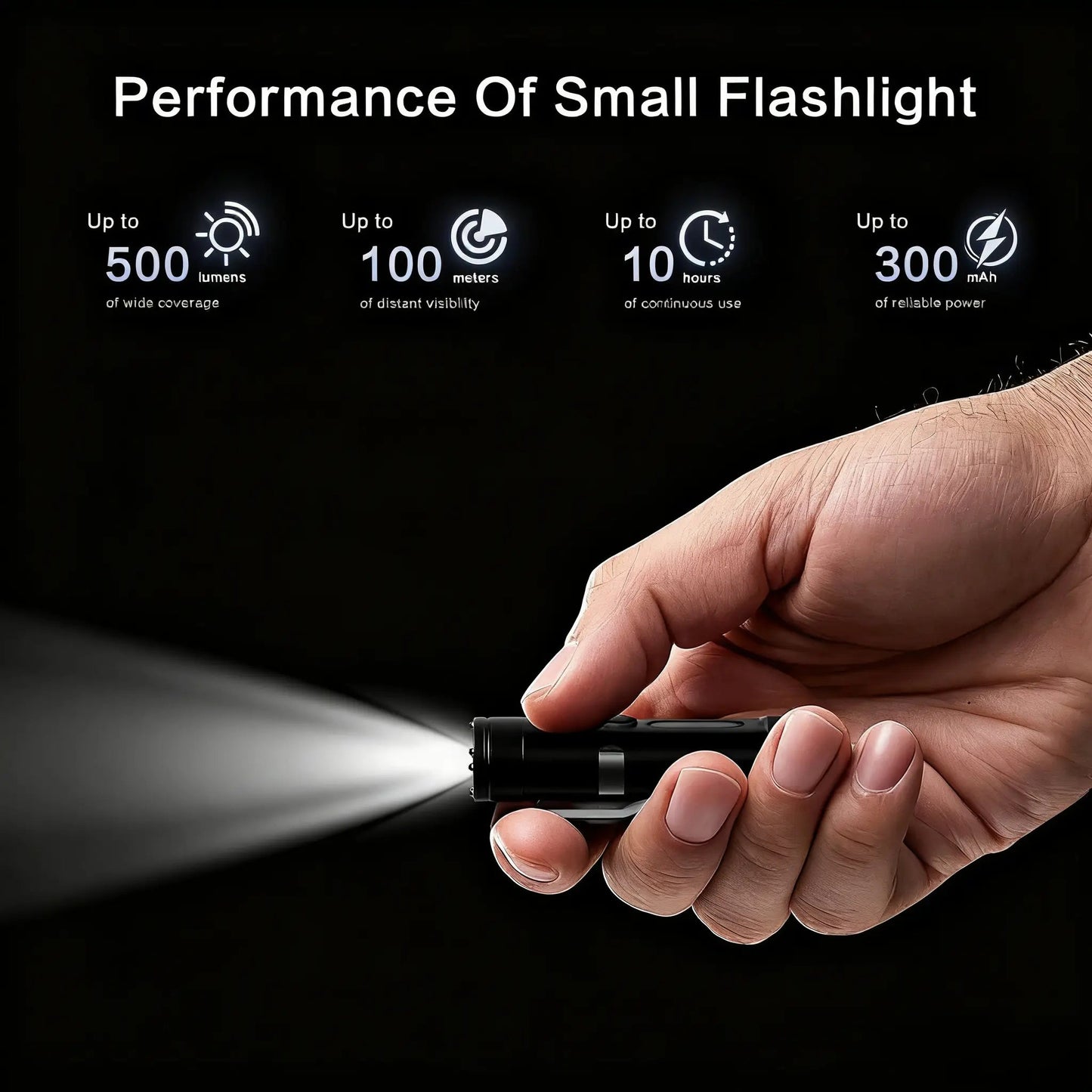 🔧K2 Mini Keychain EDC Flashlight | 500LM USB‑C Torch with Emergency Fire Starter & Window Breaker