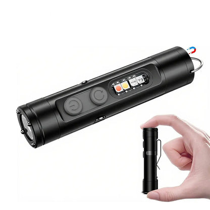 🔧K2 Mini Keychain EDC Flashlight | 500LM USB‑C Torch with Emergency Fire Starter & Window Breaker