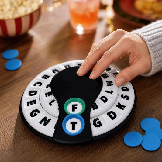 Starts With Ends With by Relatable - The Fast Paced Word Game Your Family Games Collection Has Been Missing. Spin The Letter Wheels and Race to Shout the Word – Includes 1 Spinner Device and 20 Tokens.
