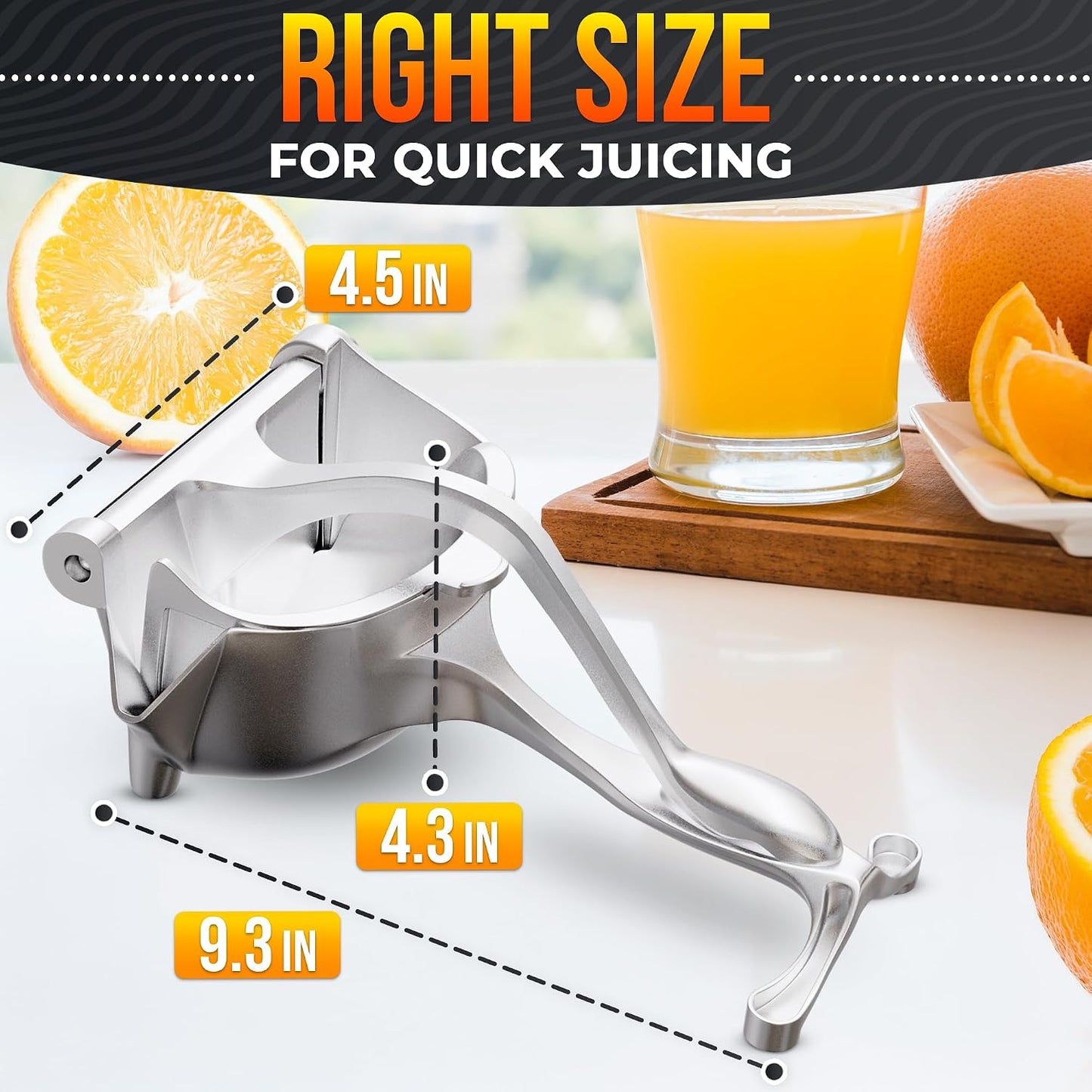 Food-Grade Aluminum Manual Squeezer for Lemons, Limes & Oranges