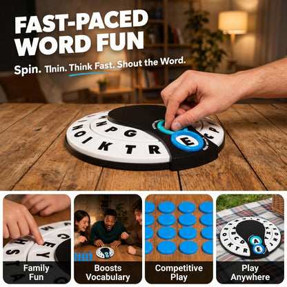 Starts With Ends With by Relatable - The Fast Paced Word Game Your Family Games Collection Has Been Missing. Spin The Letter Wheels and Race to Shout the Word – Includes 1 Spinner Device and 20 Tokens.