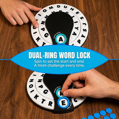 Starts With Ends With by Relatable - The Fast Paced Word Game Your Family Games Collection Has Been Missing. Spin The Letter Wheels and Race to Shout the Word – Includes 1 Spinner Device and 20 Tokens.