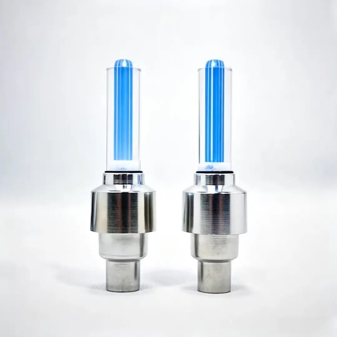 2 Pack Waterproof LED Tire Valve Stem Lights, Neon Glowing Wheel Accessories for Bicycles, Motorcycles, Electric Scooters & Cars, Night‑Time Safety Decor Lights