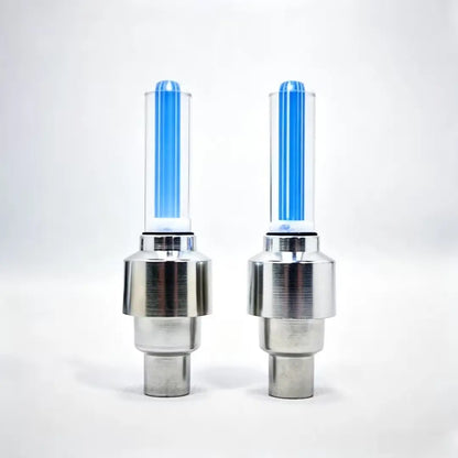 2 Pack Waterproof LED Tire Valve Stem Lights, Neon Glowing Wheel Accessories for Bicycles, Motorcycles, Electric Scooters & Cars, Night‑Time Safety Decor Lights